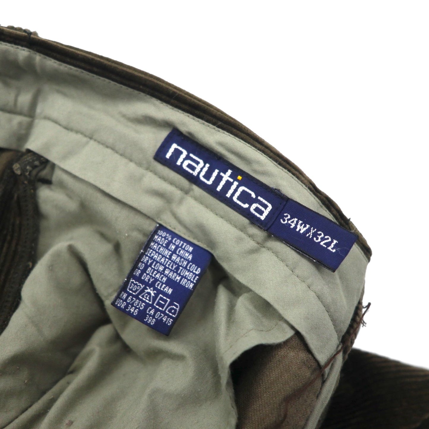 NAUTICA 90年代 2タック ワイド コーデュロイ チノパンツ ワークパンツ L ブラウン 太畝