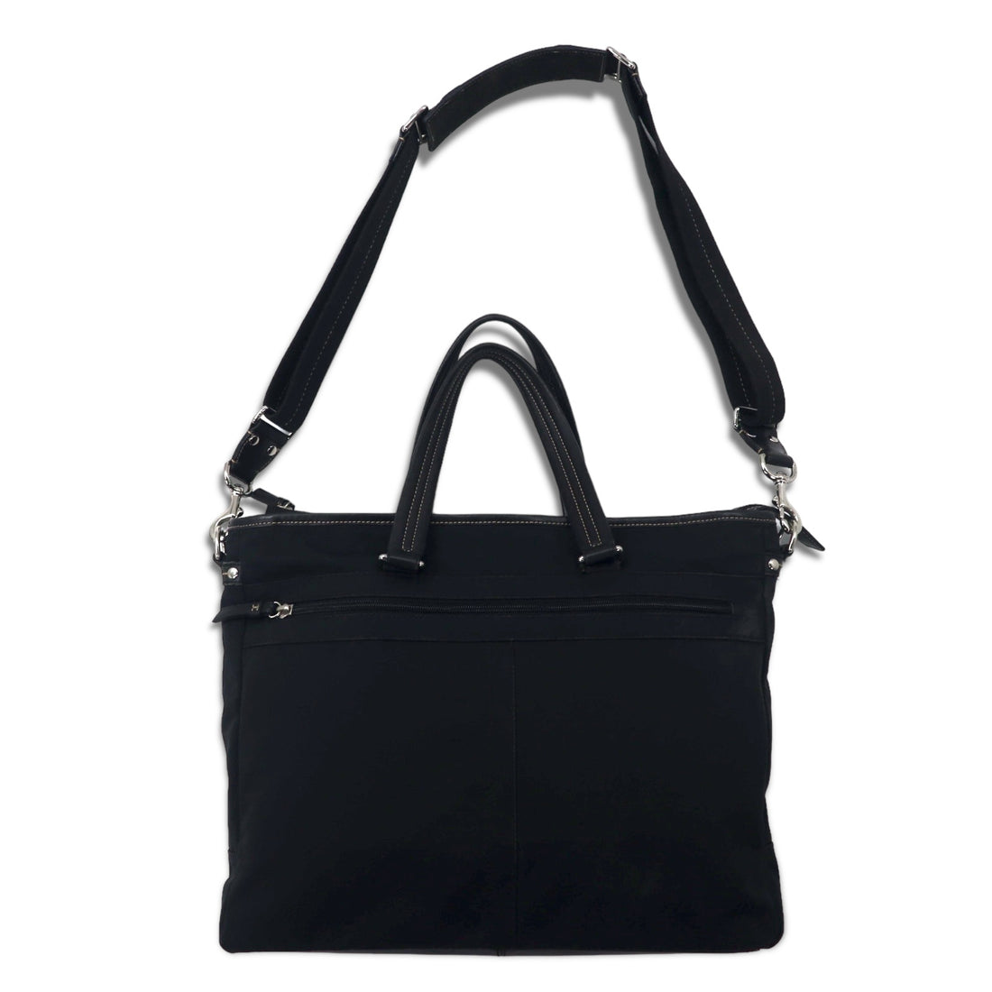 COACH 2WAY Business Bag Tote Bag Black Nylon Leather 70211