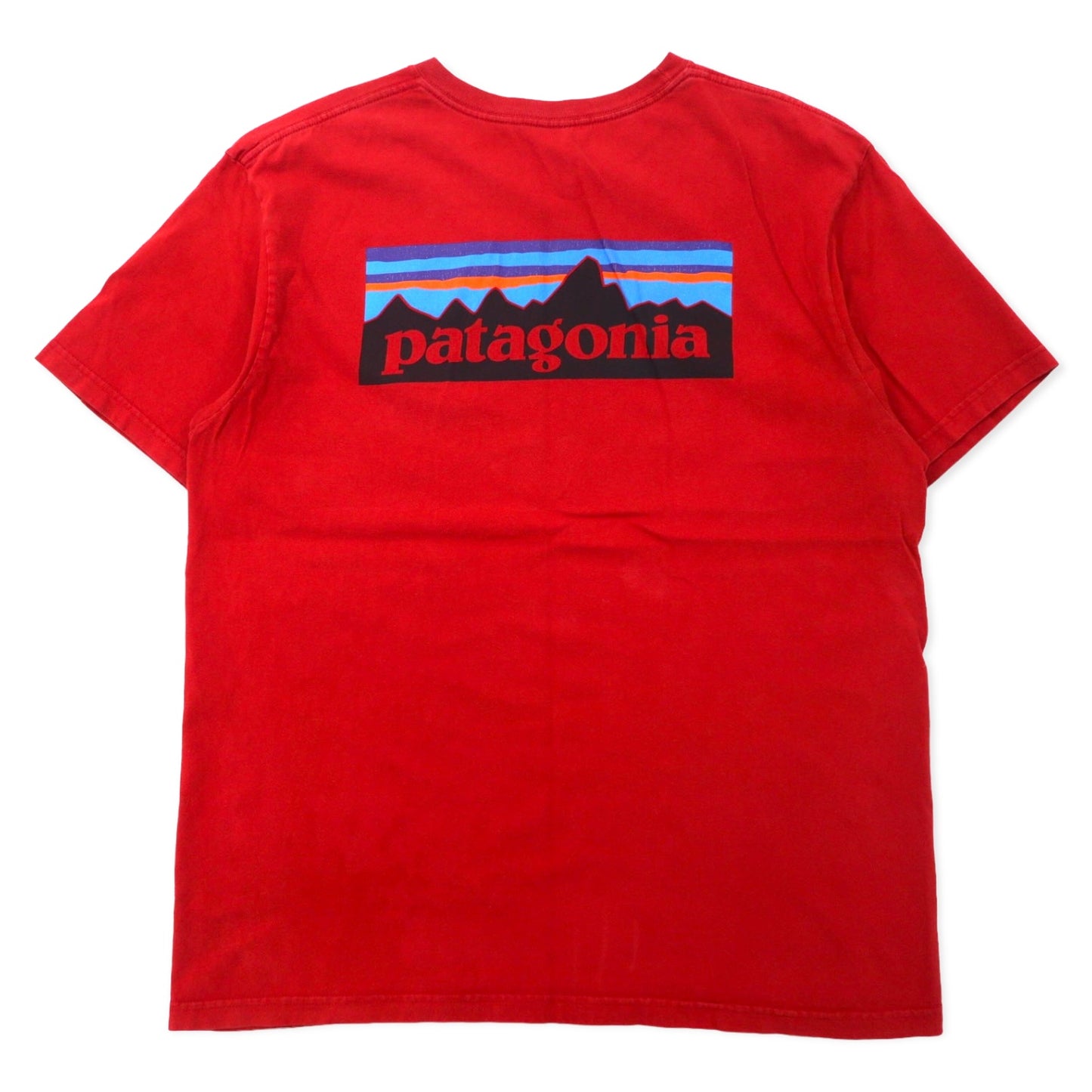 patagonia ロゴプリント Tシャツ L レッド コットン バックプリント P-6 Mission Organic T-Shirt 51865SP15