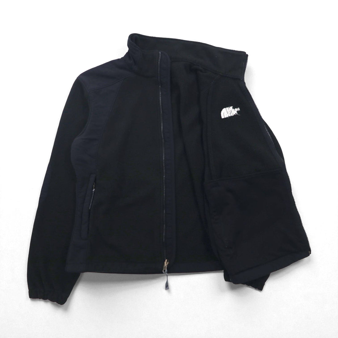 THE NORTH FACE Stand Collar Fleece Jacket, Size S, Black, Drawcord, High Neck