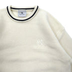 KENT & CURWEN ケーブル ニット セーター L ホワイト ウール ロゴ 刺繍 日本製