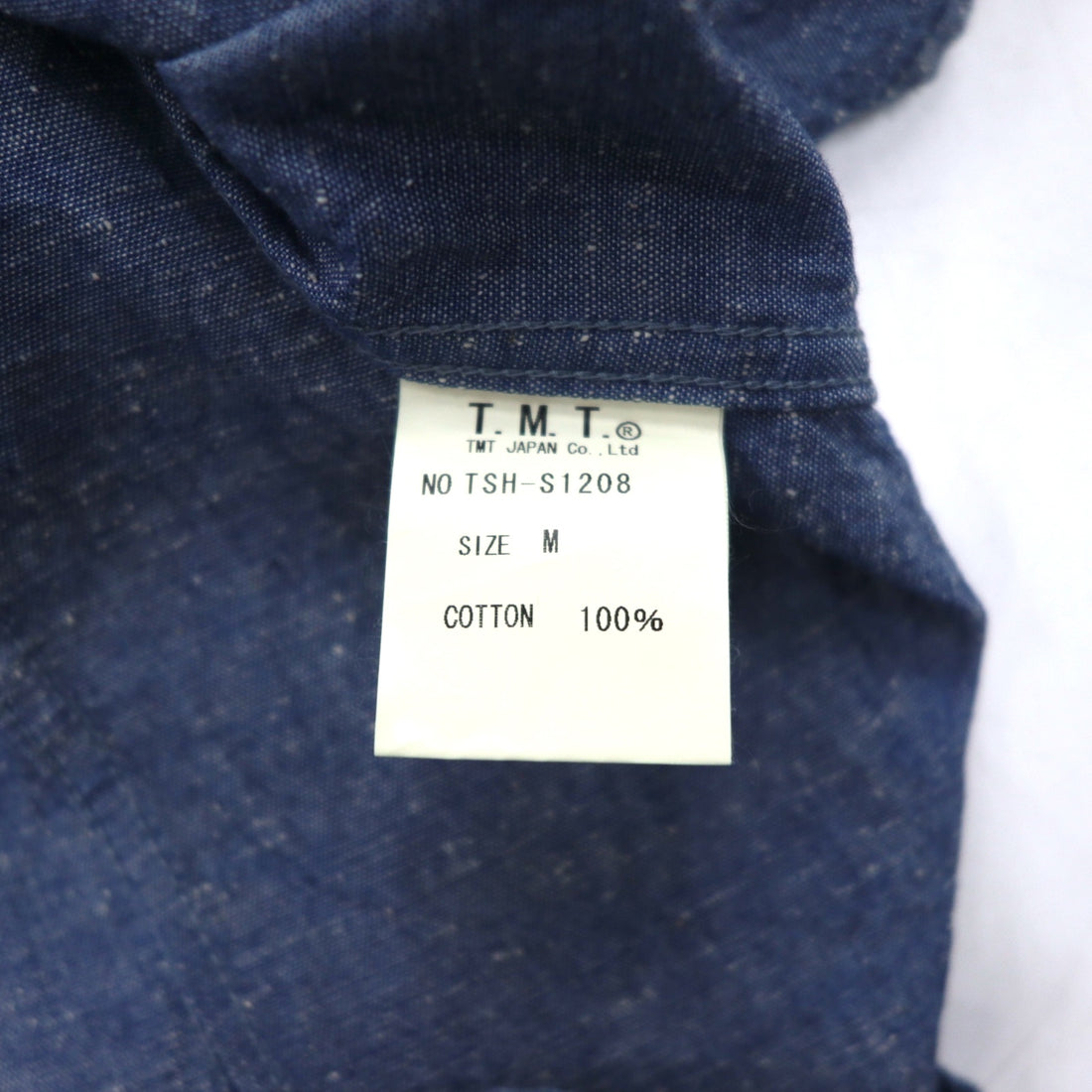 TMT Souvenir Embroidered Chambray Shirt M Indigo Blue BIG HOLIDAY Made in Japan