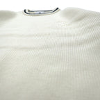 KENT & CURWEN ケーブル ニット セーター L ホワイト ウール ロゴ 刺繍 日本製