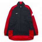 NIKE 90s Silver Tag Nylon Jacket Jersey S Black Red Fishtail Drawcord