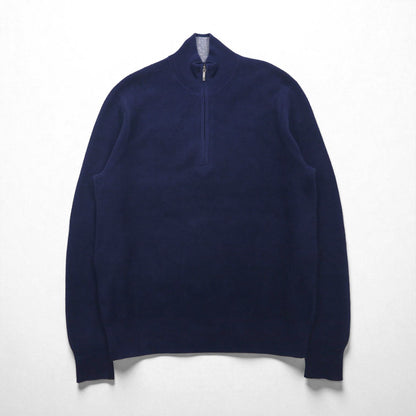 Brooks Brothers Half-Zip Driver's Knit Sweater, Size M, Navy, High Neck