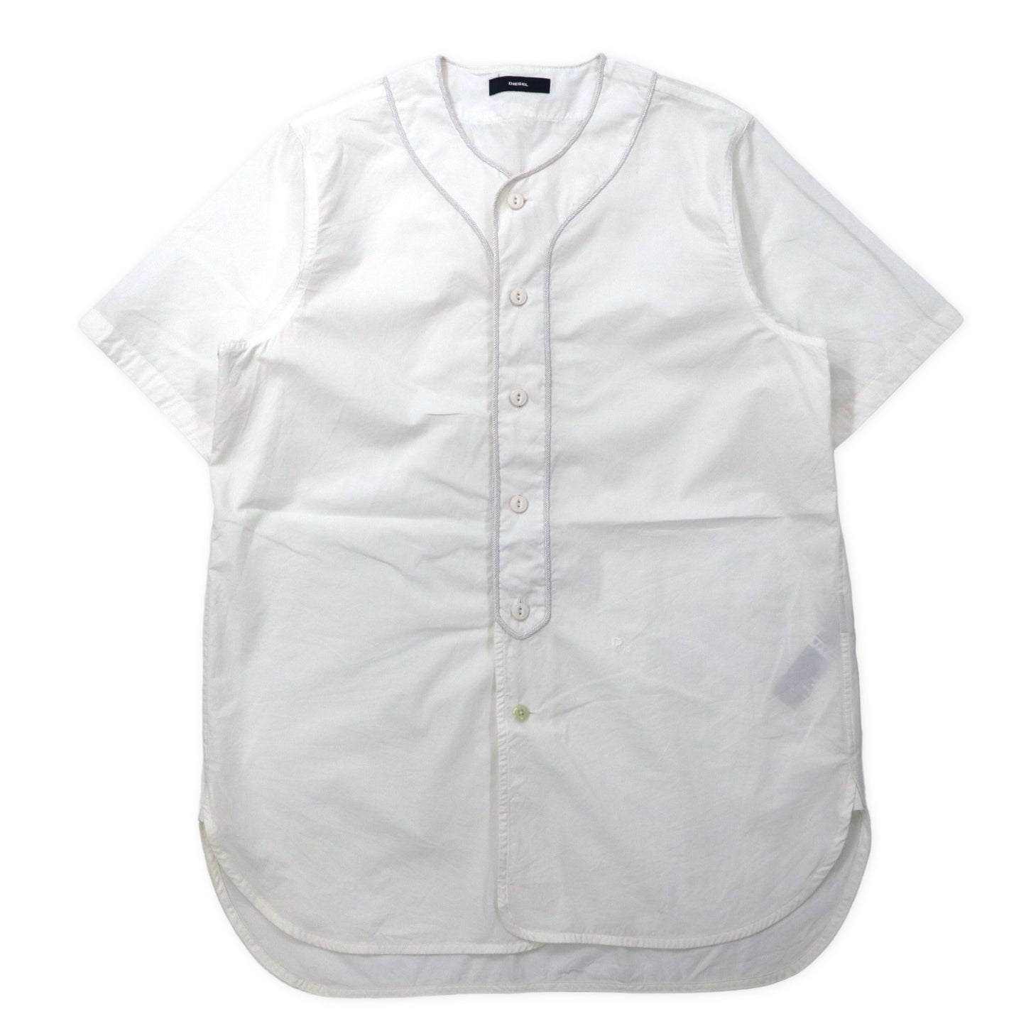 DIESEL ベースボールシャツ L ホワイト コットン D76