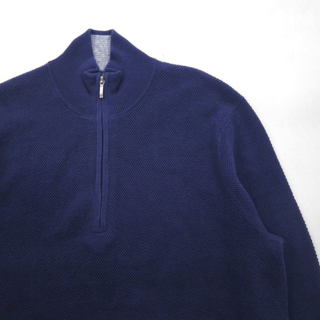 Brooks Brothers ハーフジップ ドライバーズニット セーター M ネイビー ハイネック
