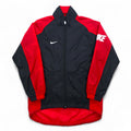 NIKE 90s Silver Tag Nylon Jacket Jersey S Black Red Fishtail Drawcord
