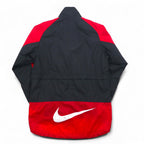 NIKE 90s Silver Tag Nylon Jacket Jersey S Black Red Fishtail Drawcord