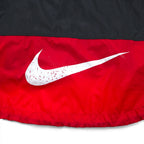 NIKE 90s Silver Tag Nylon Jacket Jersey S Black Red Fishtail Drawcord