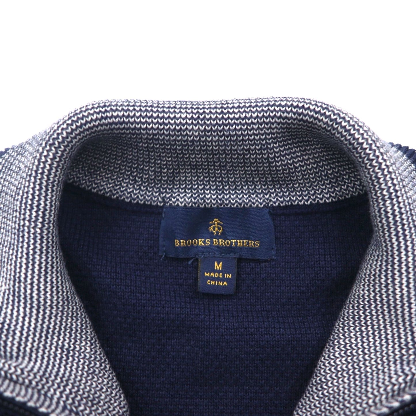 Brooks Brothers Half-Zip Driver's Knit Sweater, Size M, Navy, High Neck