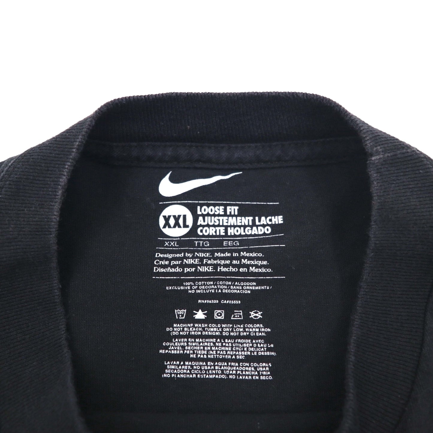 NIKE ルーズフィット Tシャツ 2XL ブラック LOOSE FIT スウォッシュ GUTS GLORY メキシコ製