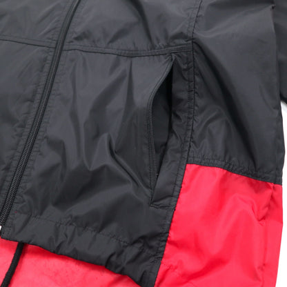 NIKE 90年代 銀タグ ナイロンジャケット ジャージ S ブラック レッド フィッシュテイル ドローコード