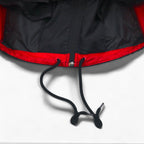 NIKE 90s Silver Tag Nylon Jacket Jersey S Black Red Fishtail Drawcord