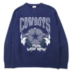 日本然リトテ-古着オンライン-SIGNAL SPORTS USA製 90年代 NFL プリント スウェット L ネイビー コットン DALLAS COWBOYS 1992-SIGNAL SPORTS USA Made 90's NFL Print Sweatshirt L Navy Cotton DALLAS COWBOYS 1992