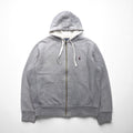 Polo Ralph Lauren 90s Reverse Weave Zip Hoodie, Gray, Large, with Small Pony Embroidery