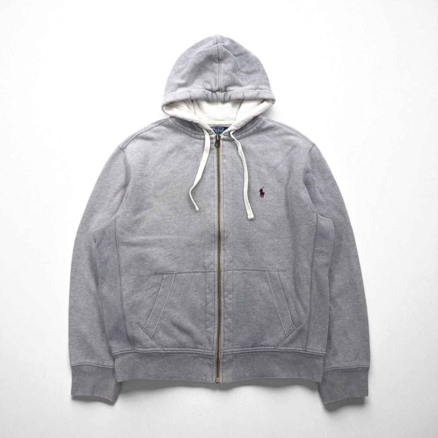 Polo Ralph Lauren 90年代 リバースウィーブ ジップパーカー L グレー スモールポニー刺繡