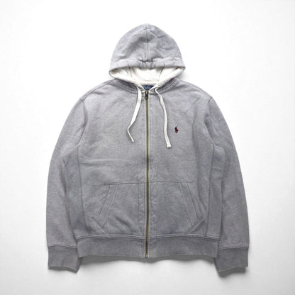 Polo Ralph Lauren 90年代 リバースウィーブ ジップパーカー L グレー スモールポニー刺繡