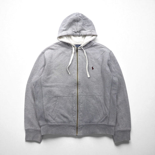 Polo Ralph Lauren 90年代 リバースウィーブ ジップパーカー L グレー スモールポニー刺繡