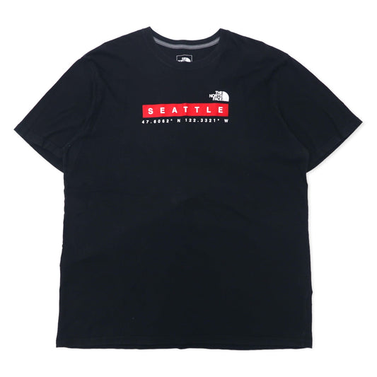 THE NORTH FACE スタンダードフィット ロゴプリント Tシャツ XL ブラック コットン SEATTLE US規格 エルサルバドル製