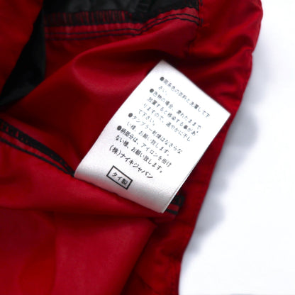 NIKE 90年代 銀タグ ナイロンジャケット ジャージ S ブラック レッド フィッシュテイル ドローコード