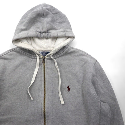Polo Ralph Lauren 90年代 リバースウィーブ ジップパーカー L グレー スモールポニー刺繡