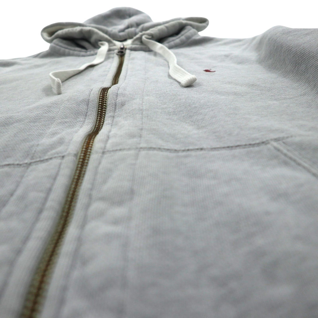 Polo Ralph Lauren 90s Reverse Weave Zip Hoodie, Gray, Large, with Small Pony Embroidery