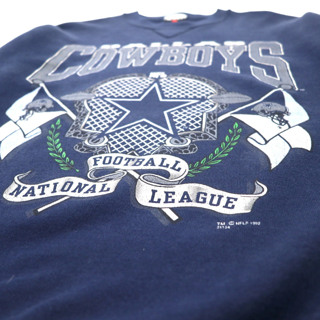 SIGNAL SPORTS USA Made 90s NFL Print Sweatshirt L Navy Cotton DALLAS COWBOYS 1992