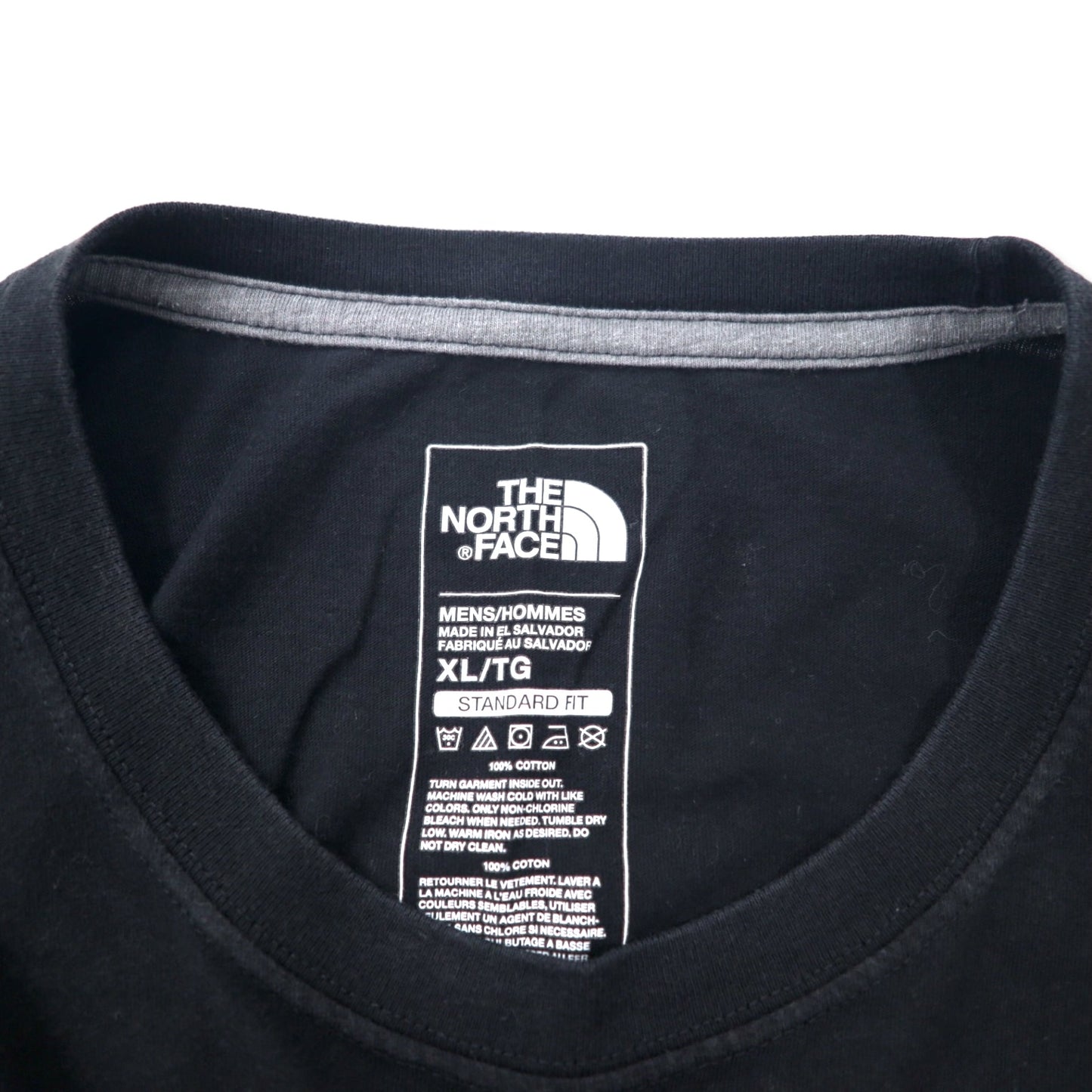 THE NORTH FACE スタンダードフィット ロゴプリント Tシャツ XL ブラック コットン SEATTLE US規格 エルサルバドル製