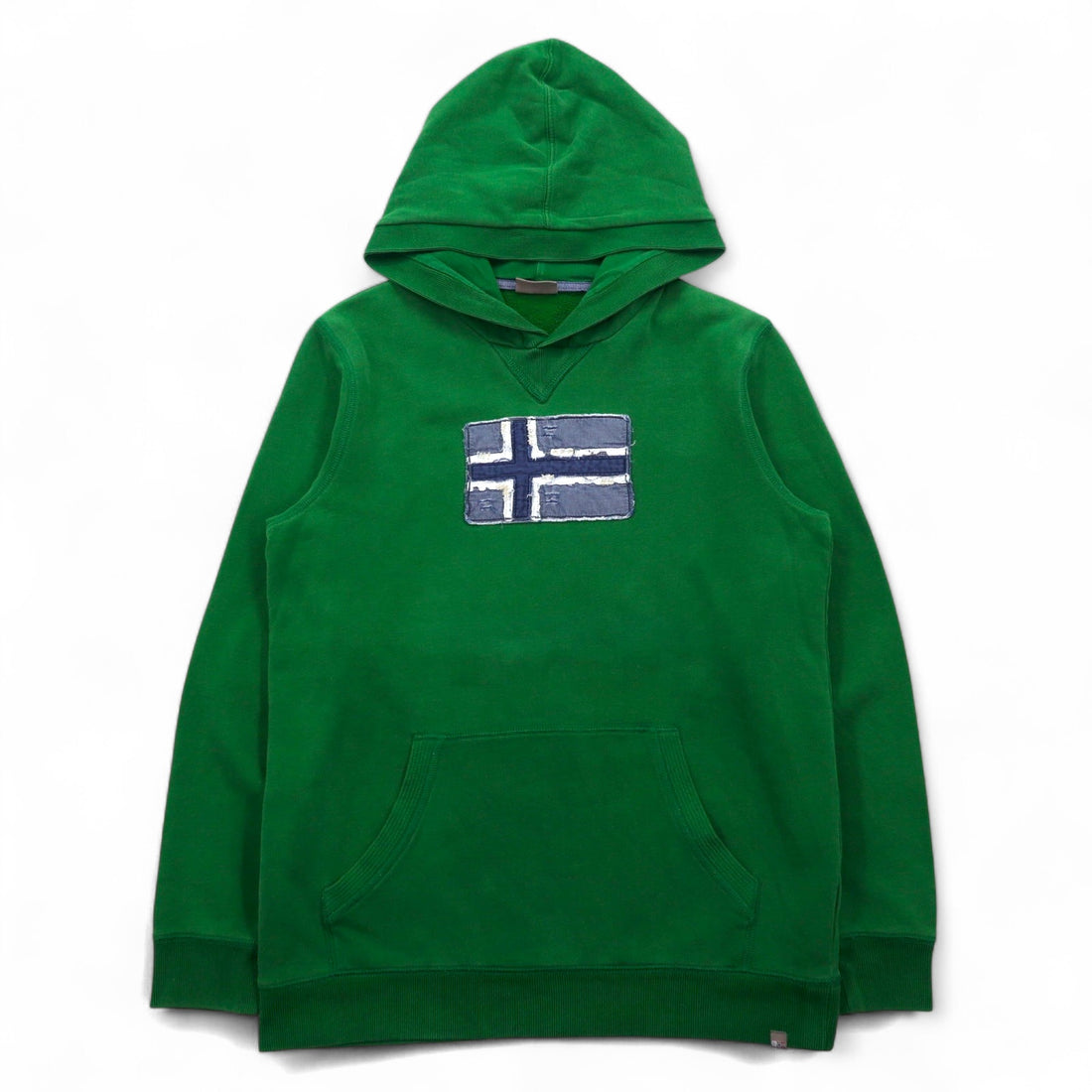 NAPAPIJRI Pullover Hoodie, Medium, Green, Cotton, Fleece Lining, Front Pocket