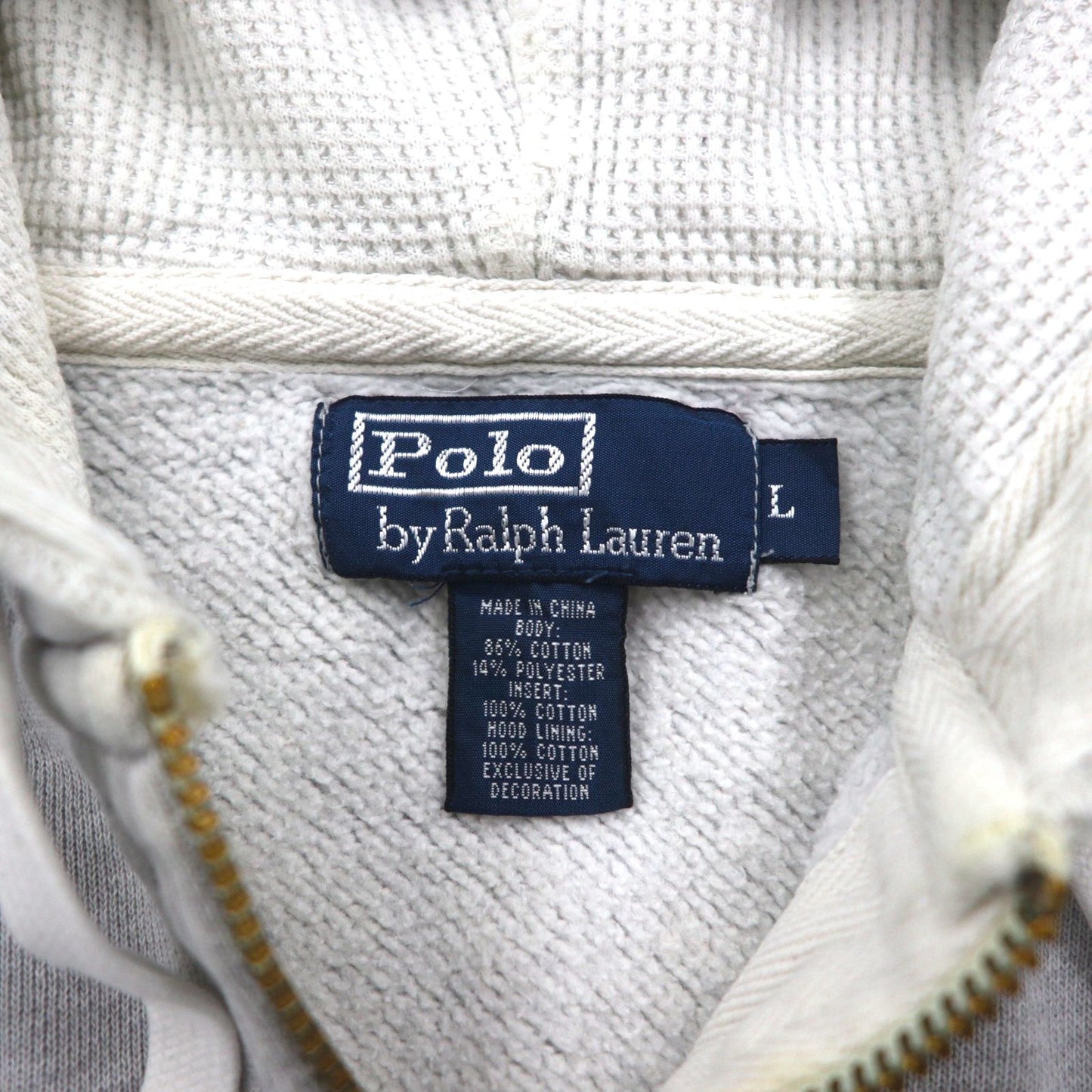 Polo Ralph Lauren 90年代 リバースウィーブ ジップパーカー L グレー スモールポニー刺繡