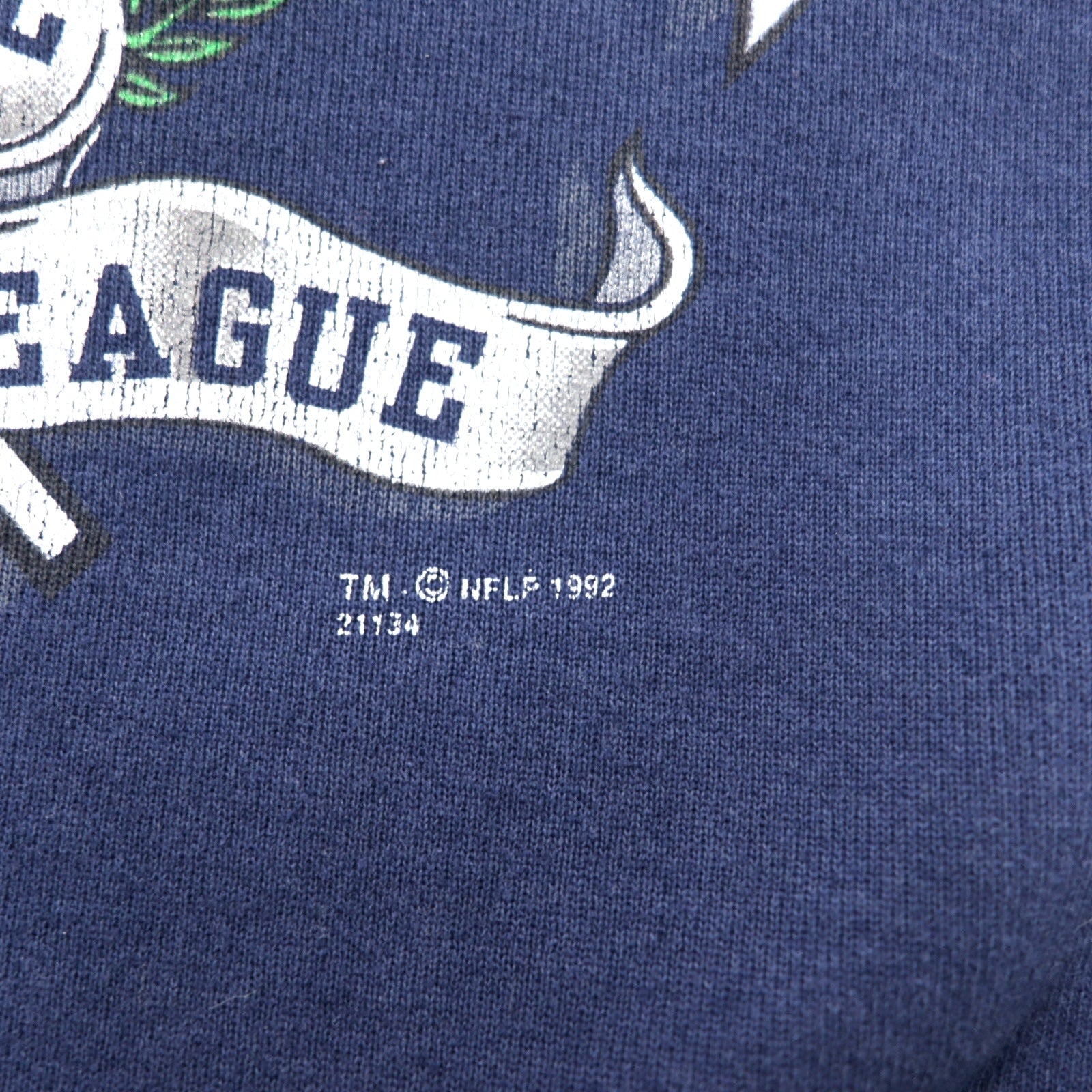 SIGNAL SPORTS USA製 90年代 NFL プリント スウェット L ネイビー コットン DALLAS COWBOYS 1992