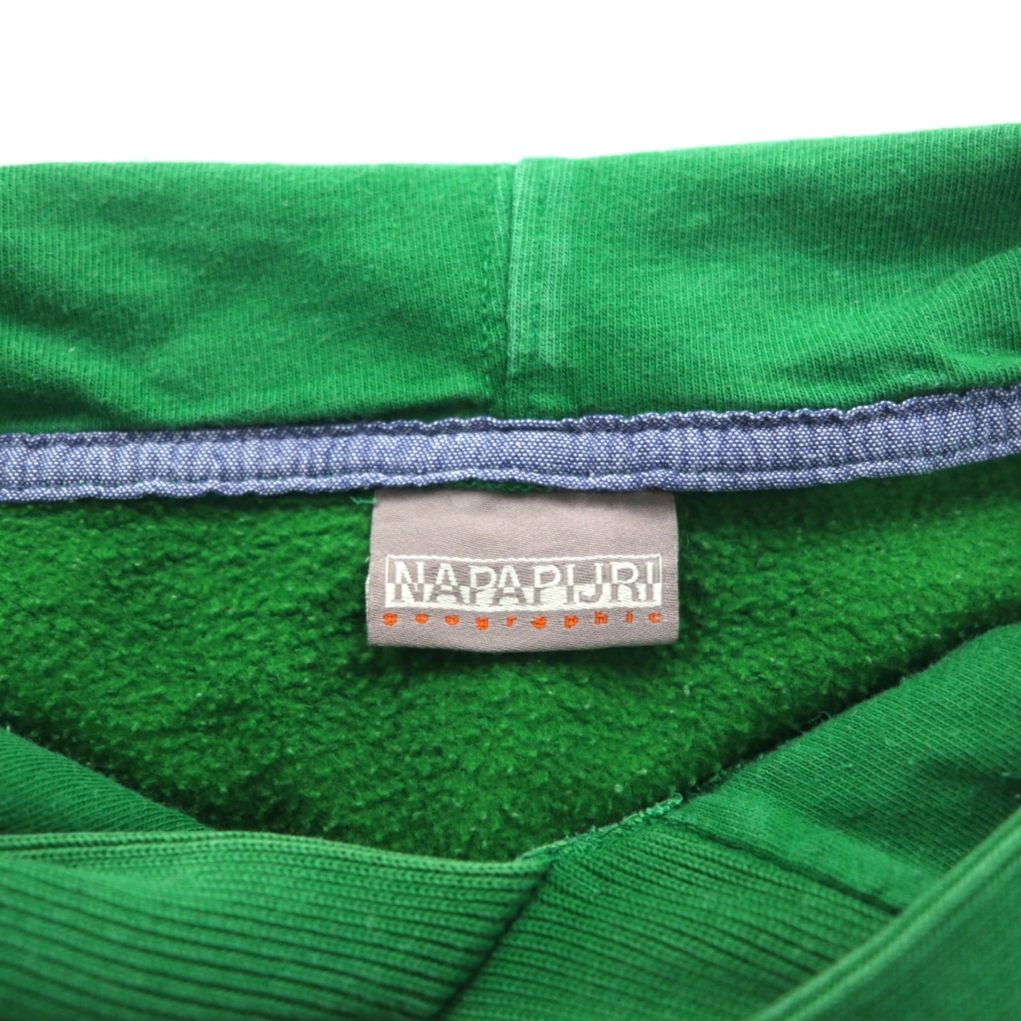 NAPAPIJRI プルオーバー パーカー M グリーン コットン 裏起毛 フロントポケット