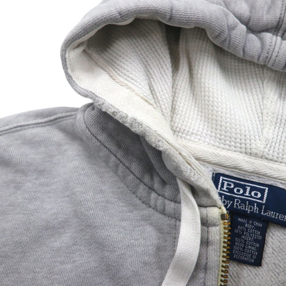 Polo Ralph Lauren 90年代 リバースウィーブ ジップパーカー L グレー スモールポニー刺繡