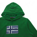 NAPAPIJRI Pullover Hoodie, Medium, Green, Cotton, Fleece Lining, Front Pocket