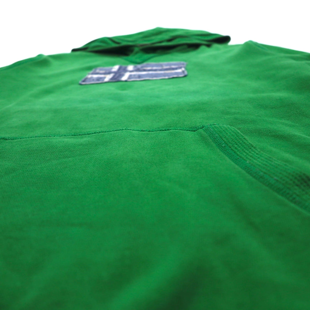 NAPAPIJRI Pullover Hoodie, Medium, Green, Cotton, Fleece Lining, Front Pocket
