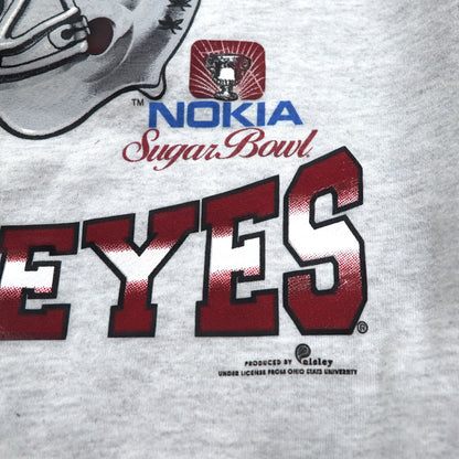 JERZEES USA製 90年代 SUPER SWEATS カレッジ フットボール プリント スウェット XL グレー コットン 裏起毛 NCAA Ohio State Buckeyes football