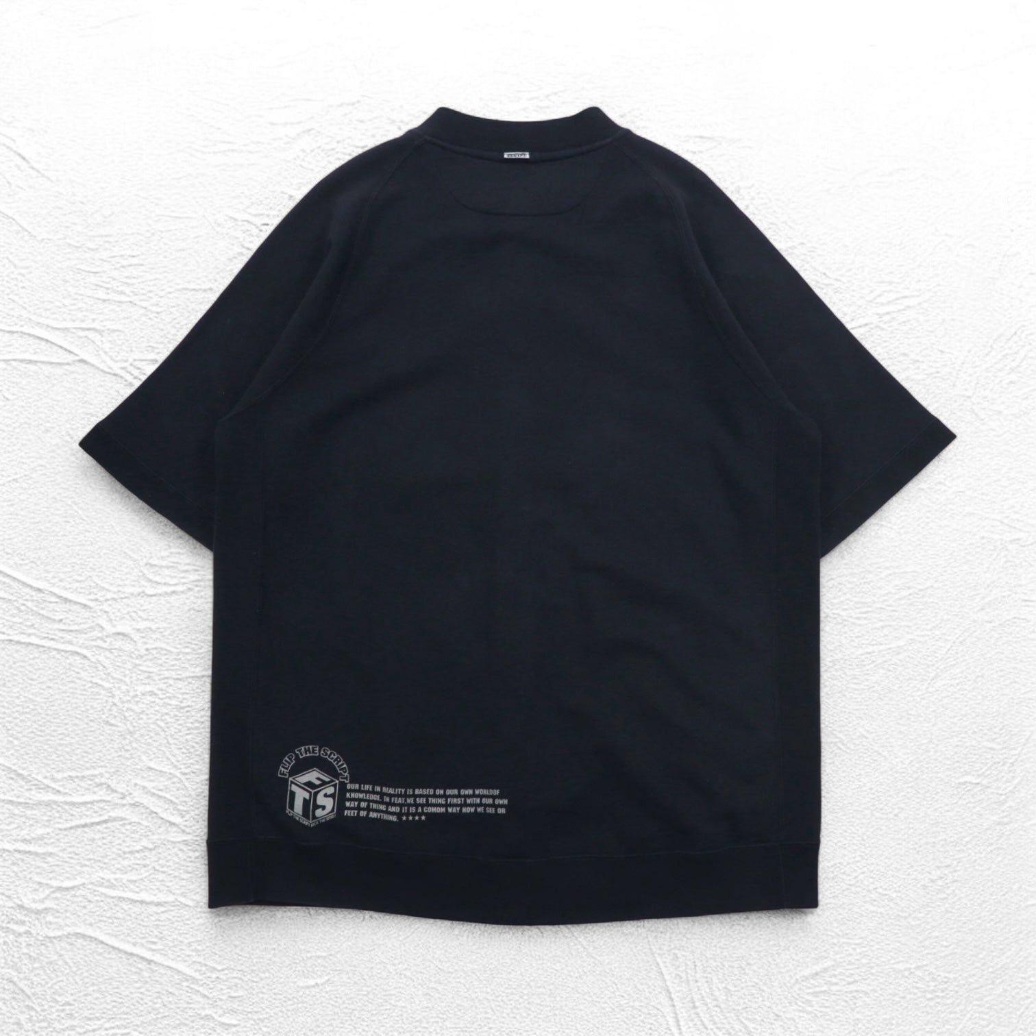 FLIP THE SCRIPT 90s Short Sleeve Sweat Jacket, Stadium Jacket, 2XL, Black, Snap Buttons, Slash Pockets