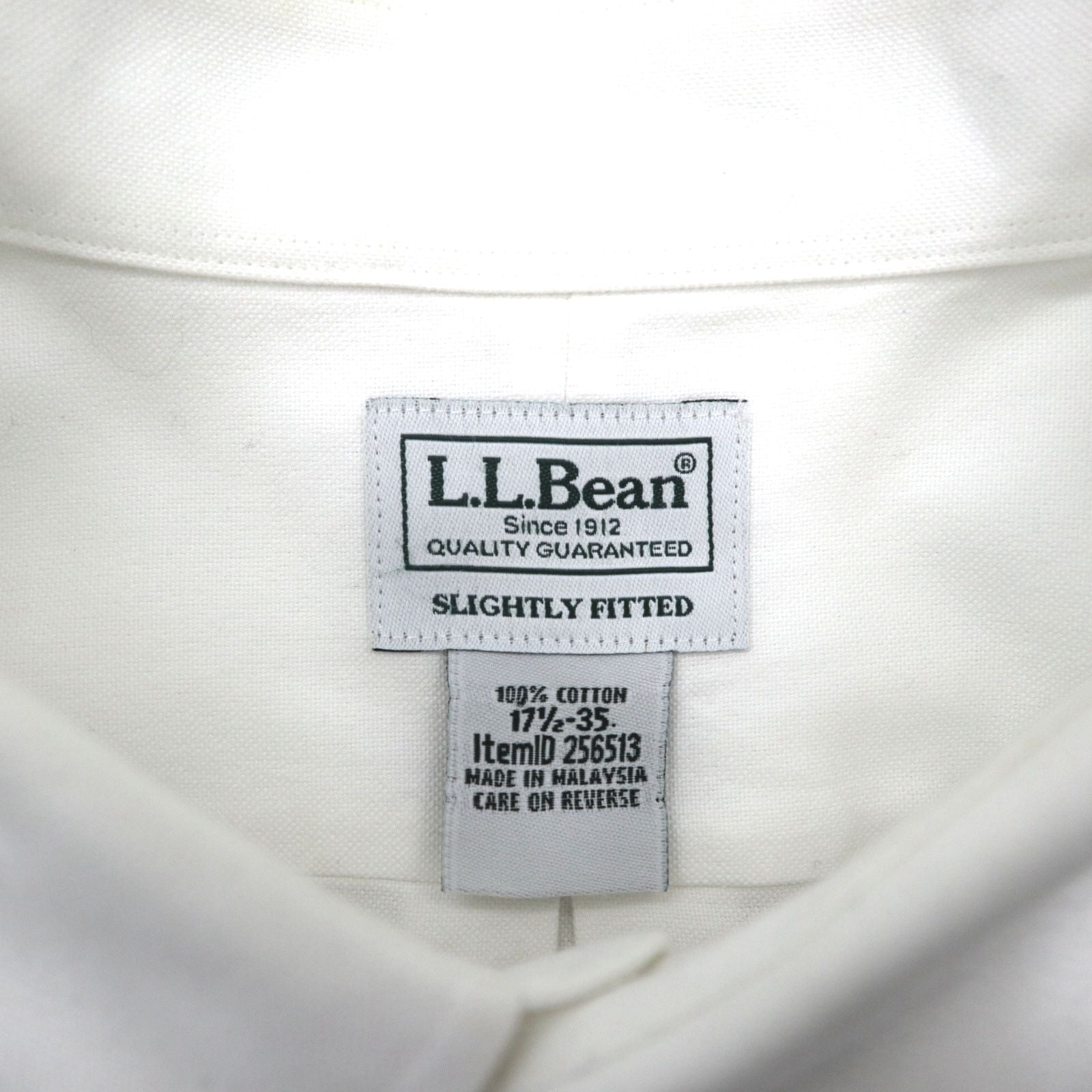 LLBean Oxford Button-Down Shirt, XL, White, Chest Pocket, Slightly Fitted, 256513