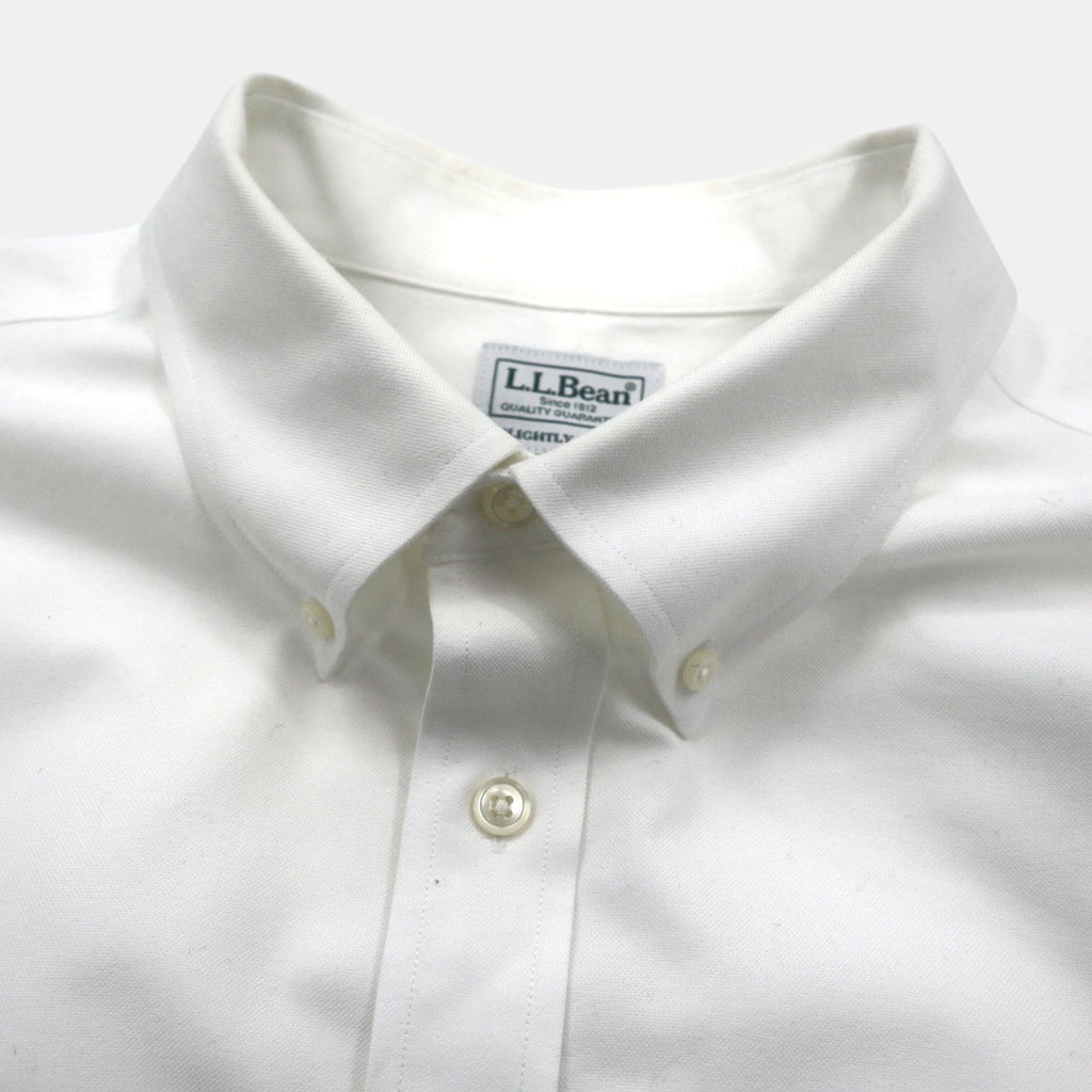 LLBean Oxford Button-Down Shirt, XL, White, Chest Pocket, Slightly Fitted, 256513