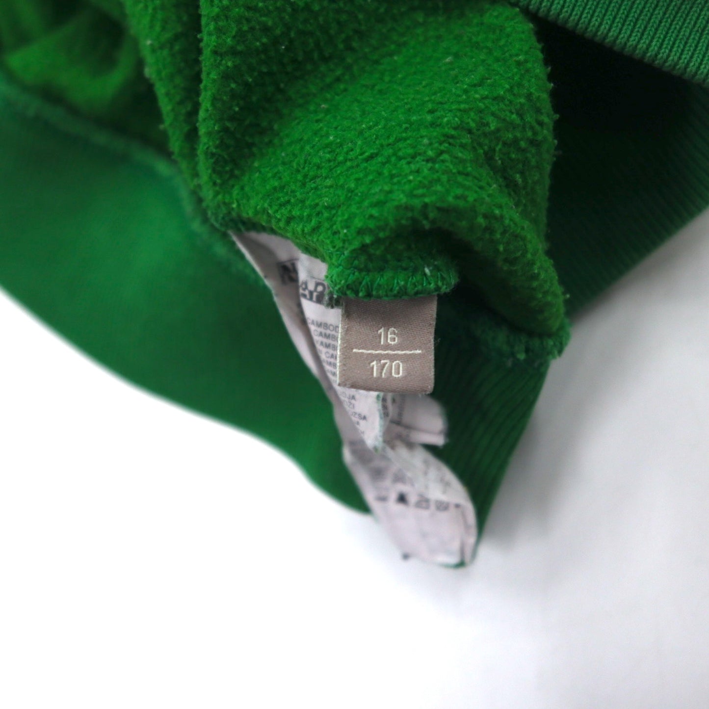 NAPAPIJRI プルオーバー パーカー M グリーン コットン 裏起毛 フロントポケット