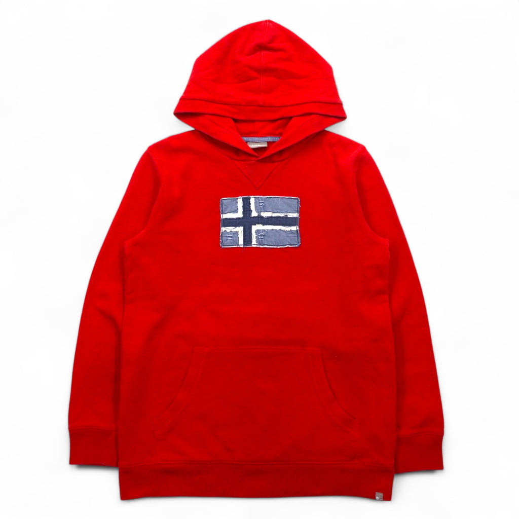 NAPAPIJRI Pullover Hoodie, Medium, Red, Cotton, Fleece Lining, Front Pocket