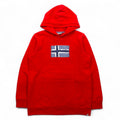 NAPAPIJRI Pullover Hoodie, Medium, Red, Cotton, Fleece Lining, Front Pocket