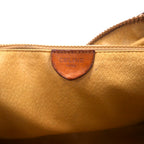 CELINE Made in Italy Old Macadam Shoulder Bag Beige Leather All-over Pattern Logo Riri Zip M07