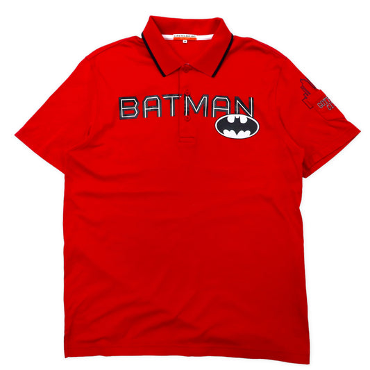 日本然リトテ-古着オンライン-CASTELBAJAC SPORT × BAT MAN ポロシャツ 48 レッド コットン DC COMICS 日本製-CASTELBAJAC SPORT × BAT Man Polo Shirt 48 Red Cotton DC Comics Japan Made