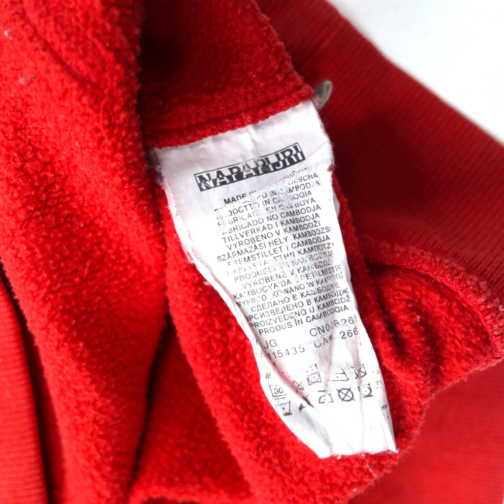NAPAPIJRI Pullover Hoodie, Medium, Red, Cotton, Fleece Lining, Front Pocket