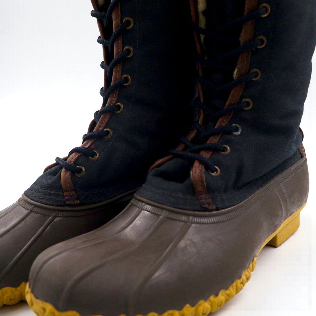 L.L.Bean ビーンブーツ ハンティングブーツ ラバー ダックブーツ 28cm ブラック Maine Hunting Boots ボアライナー レースアップ