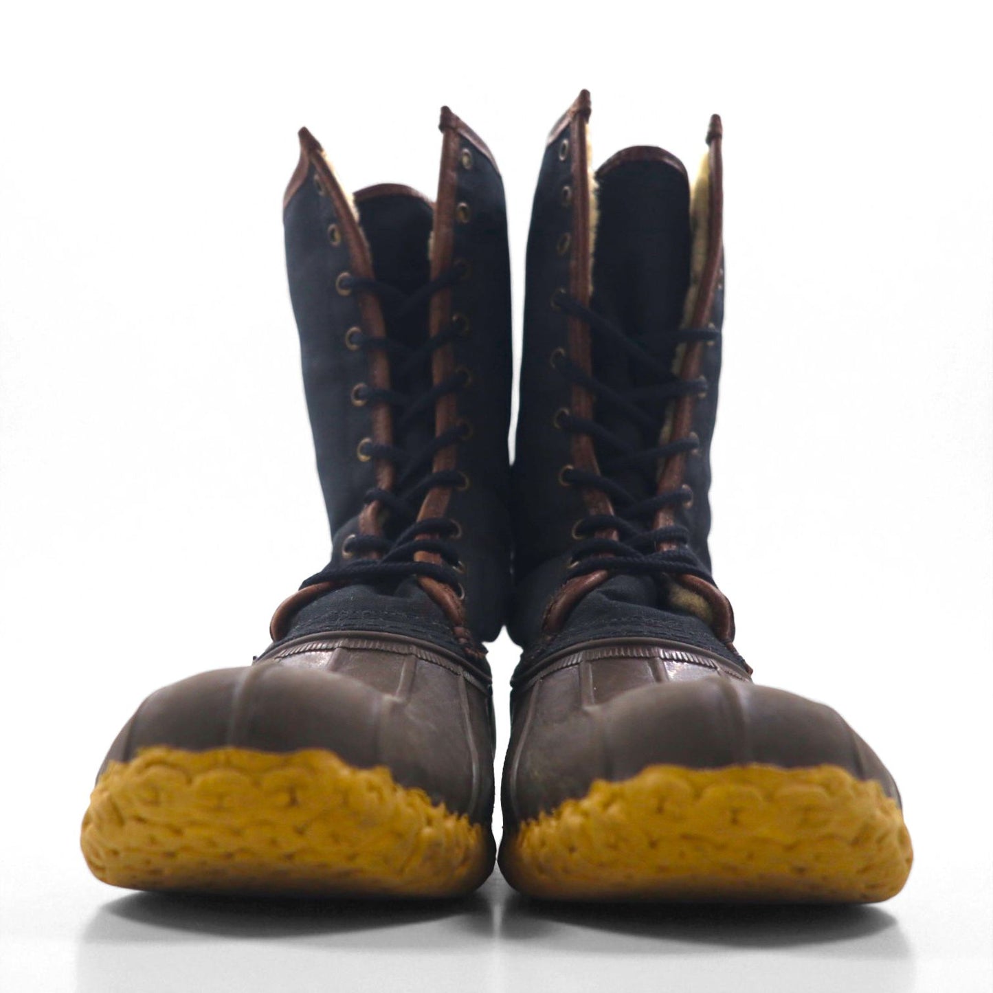 L.L.Bean ビーンブーツ ハンティングブーツ ラバー ダックブーツ 28cm ブラック Maine Hunting Boots ボアライナー レースアップ