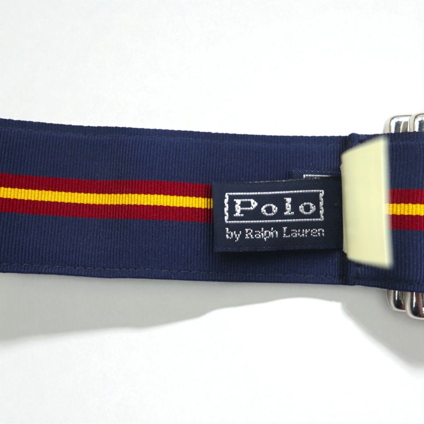 POLO RALPH LAUREN USA-Made Double Ring Ribbon Belt, Navy Nylon, Deadstock, Unused