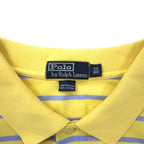 Polo by Ralph Lauren Striped Polo Shirt 3X BIG Yellow Blue Cotton Pique Small Pony Embroidery Big Size